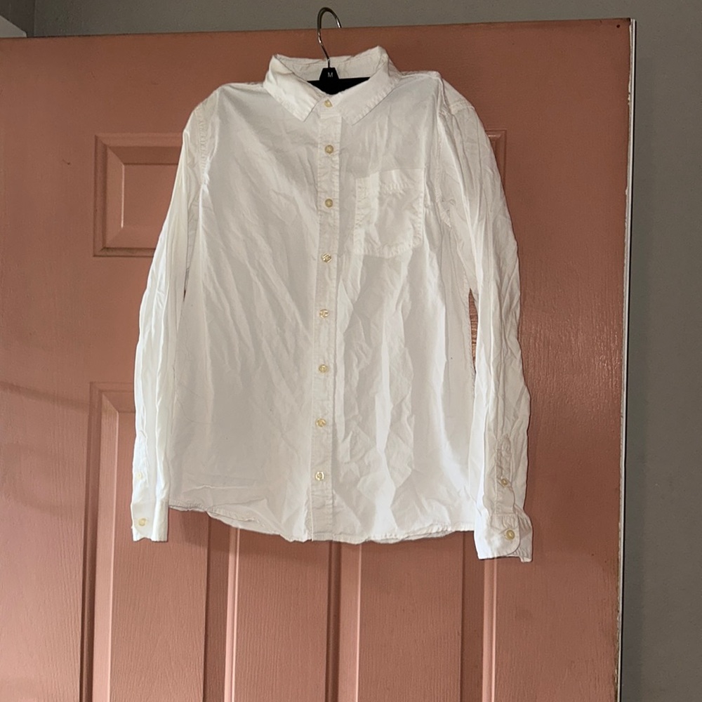 Kids long sleeve white button up